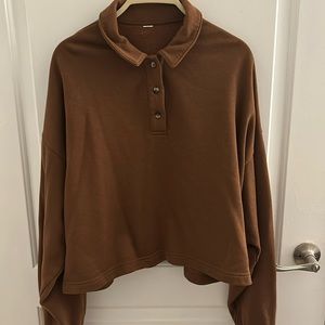 Alo polo henley pullover sweater
